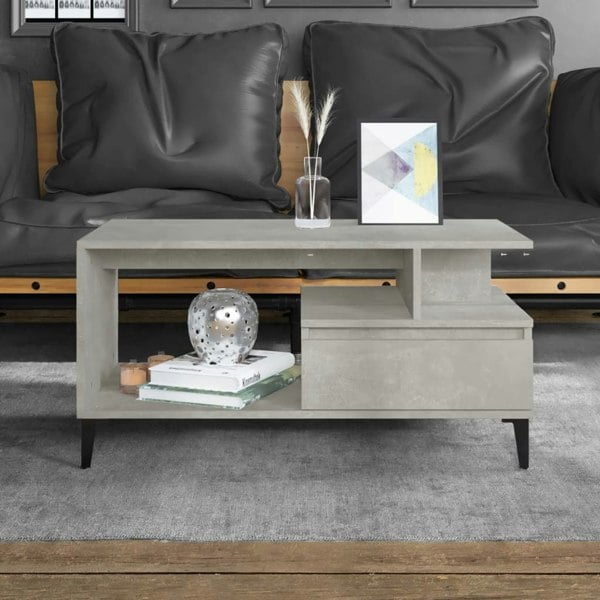 Berkfield Coffee Table Concrete Grey 90x49x45 cm Engineered Wood