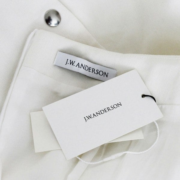 J W Anderson A-Line knee-length skirt in an optic white denim fabric