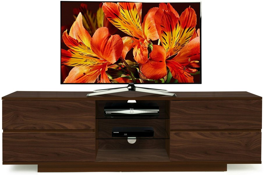 Centurion Supports Avitus Premium Walnut with 4-Walnut Drawers and 3-Shelves 32"-65" LED/OLED/LCD TV Cabinet