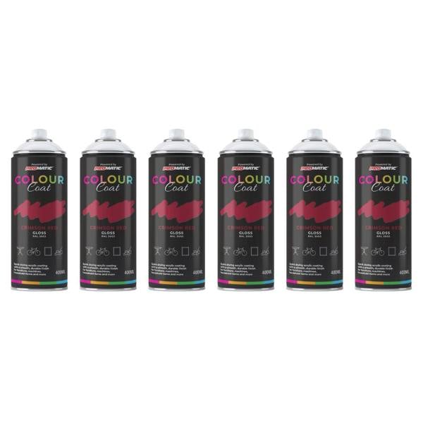 Colour Coat 6X Crimson Red RAL 3003 Gloss Spray Paint 400ml