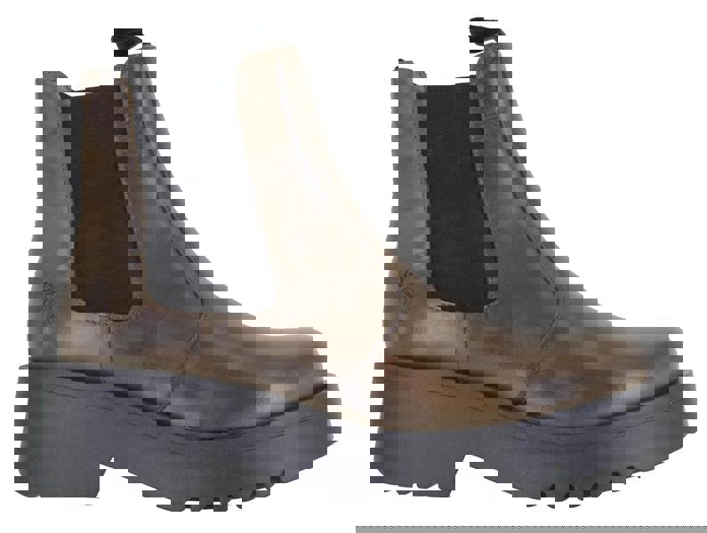 Fly London Medi Womens Wedged Heeled Chelsea Biker Ankle Boots