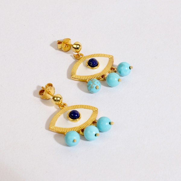 Lila Rasa Evil Eye Earrings Turquoise