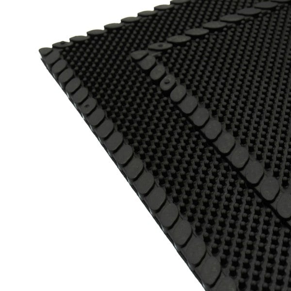 JVL Alvaro Welcome Scraper Rubber Pin Doormat, 45x75cm, Black