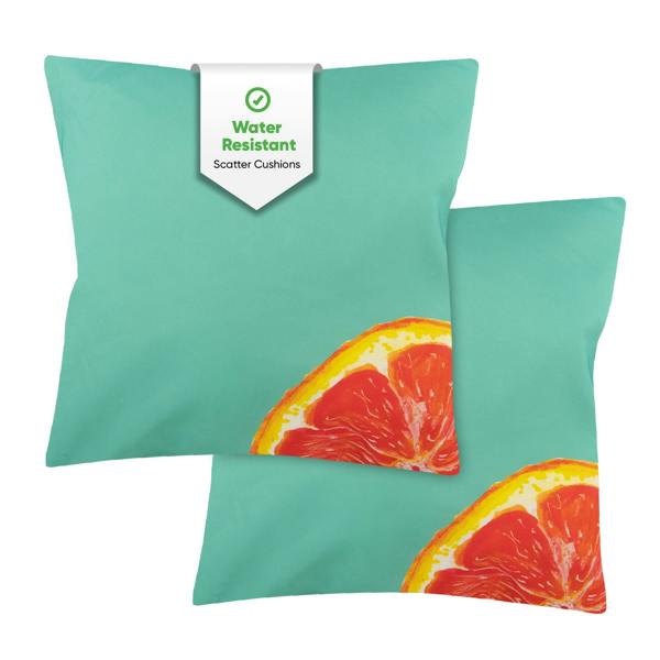Gardenwize Pair of Outdoor Scatter Cushions – Grapefruit Design