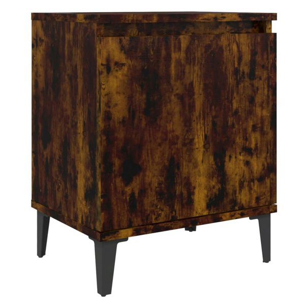 Berkfield Bed Cabinets with Metal Legs 2 pcs Smoked Oak 40x30x50 cm