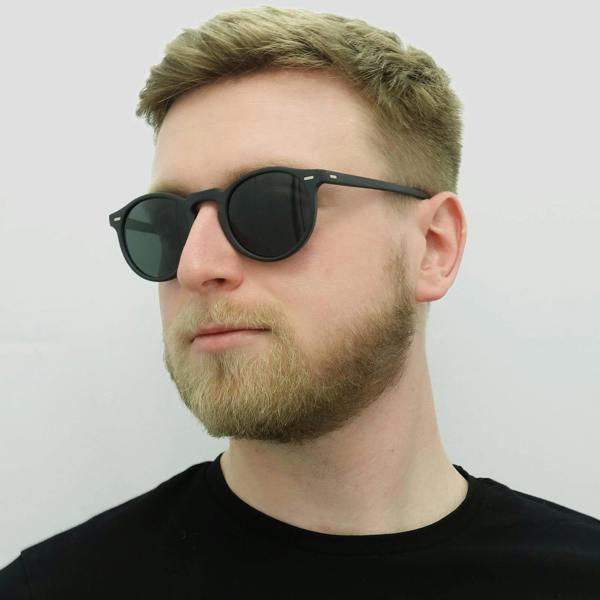 Oliver Peoples Sunglasses Gregory Peck 5217 1031/P2 Matt Black Midnight Express Polarized VFX
