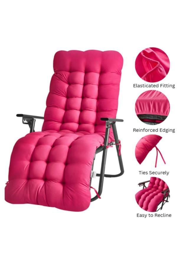 Groundlevel Extra Thick Soft Fill Full Length Chair Cushions - Pink