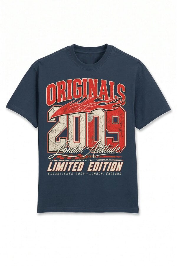 London Attitude Originals 2009 Oversized Heavyweight Graphic T-Shirt