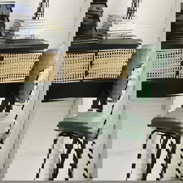 Lambeth Office Desk, Black with office desk drawers