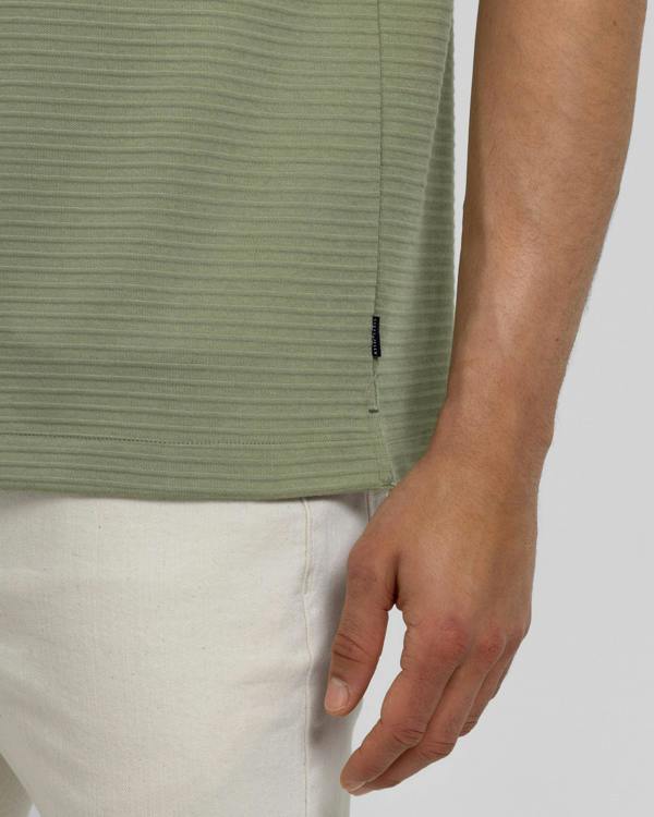 Steel & Jelly Windus - Horizontal Striped Rib Texture T-Shirt