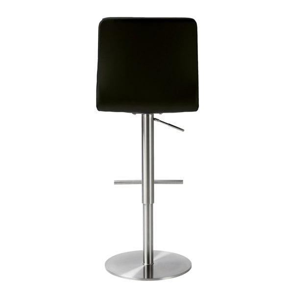 Furniture Edit Paddy Black Vegan Leather on Silver Adjustable Stool