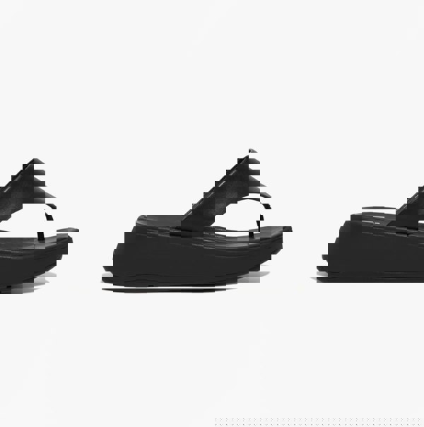 FitFlop F-MODE LEATHER FLATFORM Womens Toe Post Sandals All Black