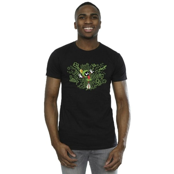 Looney Tunes Mens ACME Doodles Marvin Martian T-Shirt - Black