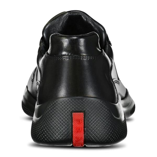 Prada Americas Cup Sneakers All Leather Black - chancefashionco
