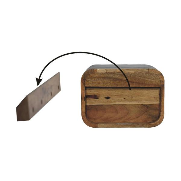 Artisan Furniture Solid Wood Oak-ish Floating Open Curve Bedside