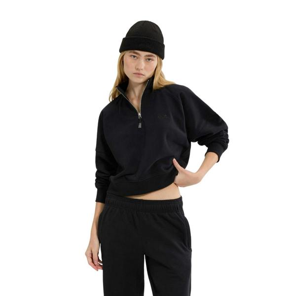 Ellesse Womens/Ladies Carrera Quarter Zip Sweatshirt - Black - 