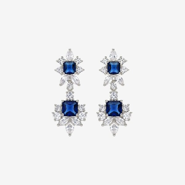 Uchi & Soto Hanabi Blue and Silver Stone Earrings