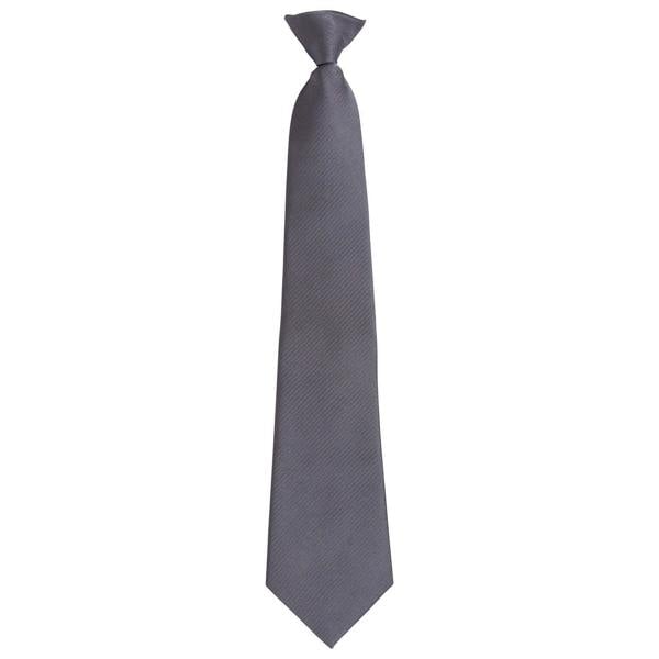 Premier Unisex Adult Colours Fashion Plain Clip-On Tie - Grey