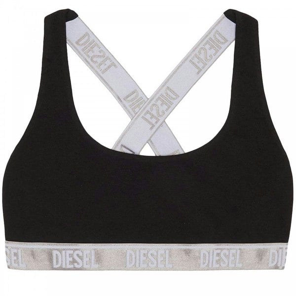 Diesel Cotton Stretch Bralette, Black