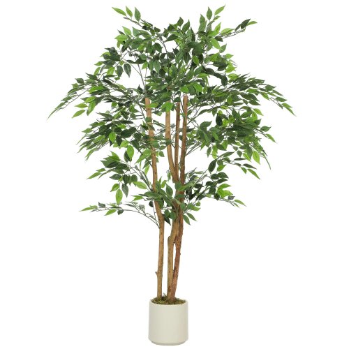 Wyld Haus Faluta Artificial Ficus Style Tree With Solid Trunk Detail In Pot 150cm Green