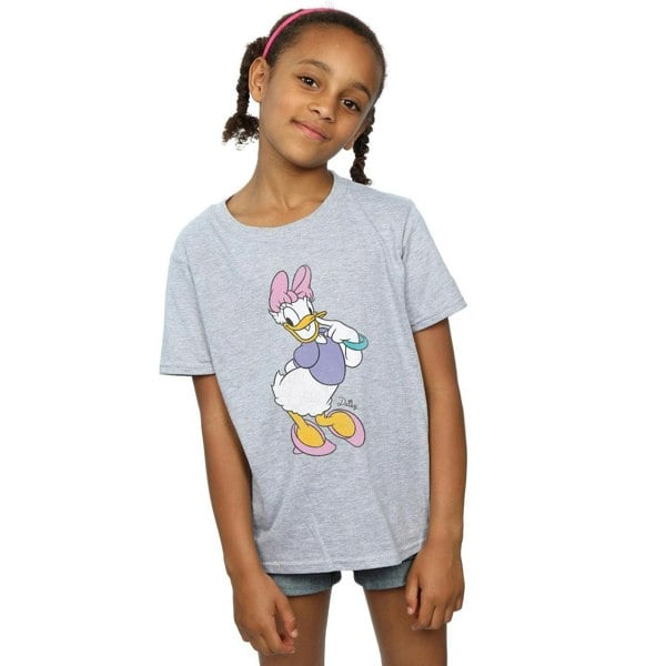 Disney Girls Classic Daisy Duck Cotton T-Shirt - Sports Grey