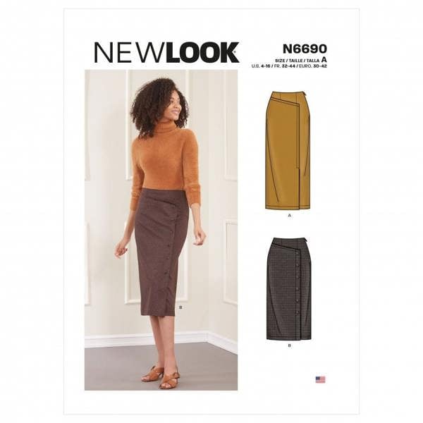 New Look Sewing Pattern 6690, Skirts for Women, A (4-6-8-10-12-14-16) - Intermediate