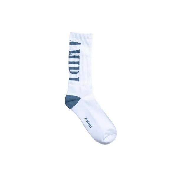 Amiri Vertical Logo Socks   in  White