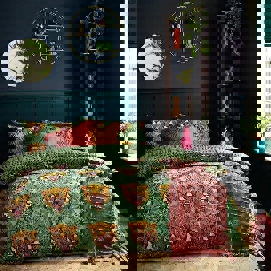 Furn Untamed Cheetah Duvet Cover Set - Green