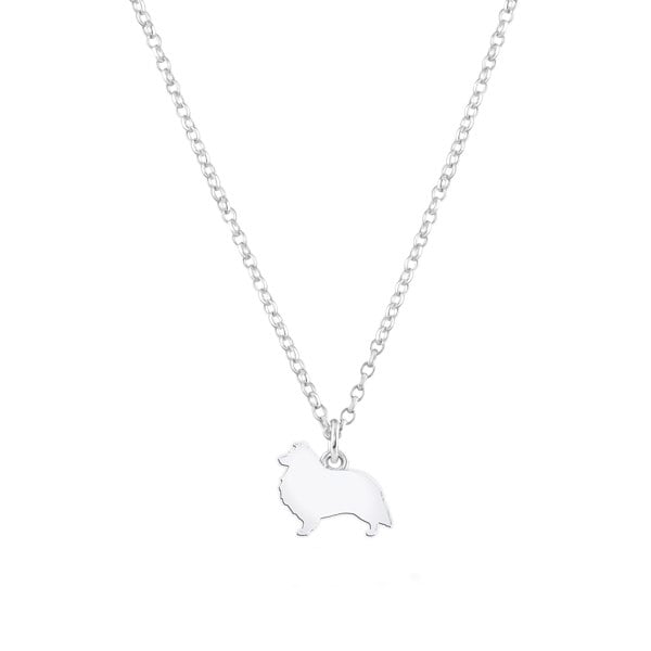 Mylee London Shetland Sheepdog Silhouette Silver Necklace - Personalised