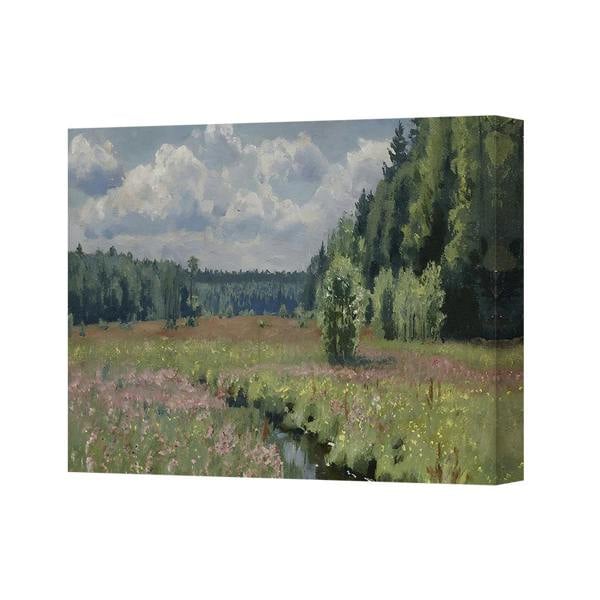 Benjamin Tate Design Canvas Wall Art Landscape Painting Meadow Fields With Wildflowers