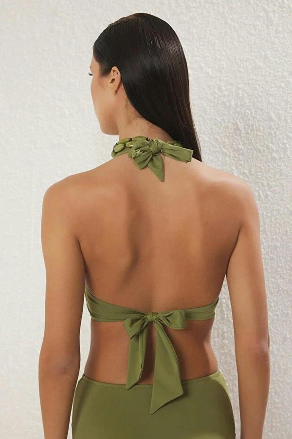 WOVCOR Ruched Triangle Covered Bikini Top