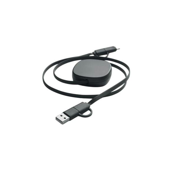 MidOcean Linea Retractable Connector Cable - Black - 