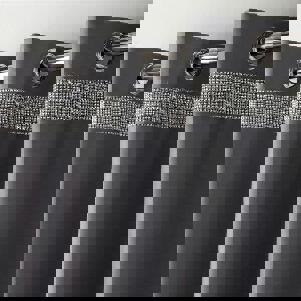 Luxury Living Palace Diamante Ring Top Blackout Curtains