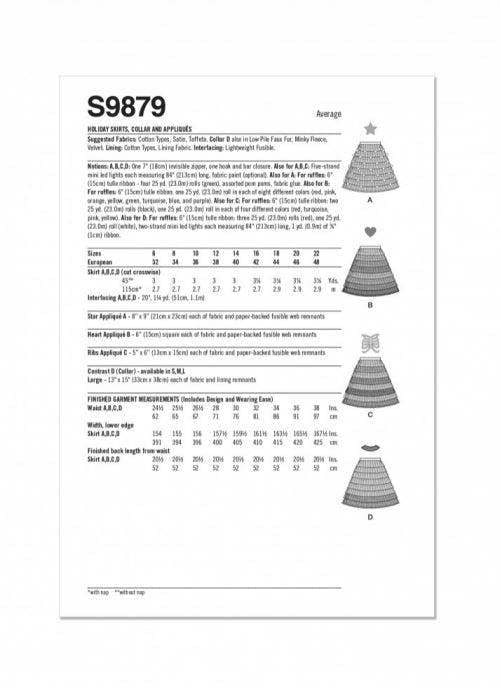 Simplicity Sewing Pattern 9879, Skirts for Women, H5 (6-8-10-12-14) - Intermediate