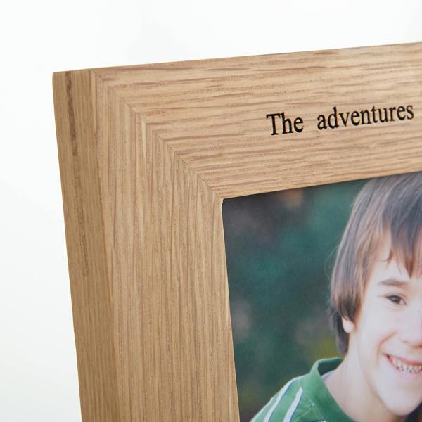 MijMoj Design Personalised Solid Oak Four Aperture Picture Frame - For 6x4" Photos