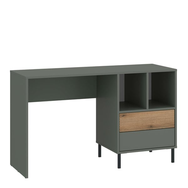 Furniture To Go Darwin Desk 2 Drawer in Green/Oak