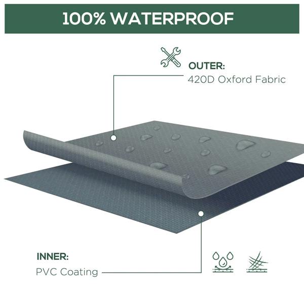 Grey 420D Oxford fabric furniture cover with water-repellent outer surface