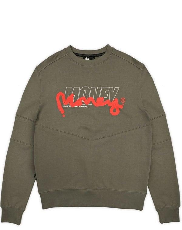 Money Double Money Crew Sweat Steel Grey