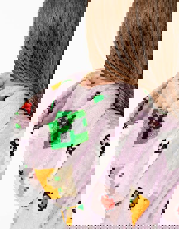Minecraft Girls Purple Multi-Character All-Over Print Onesie