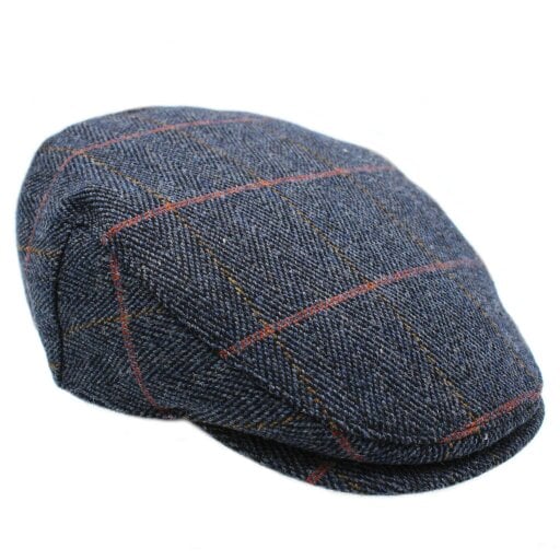 Heather Hats & Accessories Derby Tweed Flat Cap, Satin Lining, Outdoor Wear, Bilberry Grey