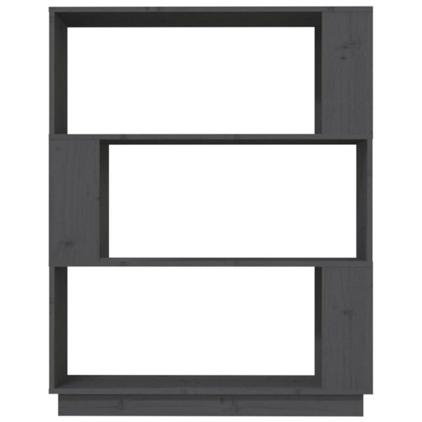 Berkfield Book Cabinet/Room Divider Grey 80x25x101 cm Solid Wood Pine