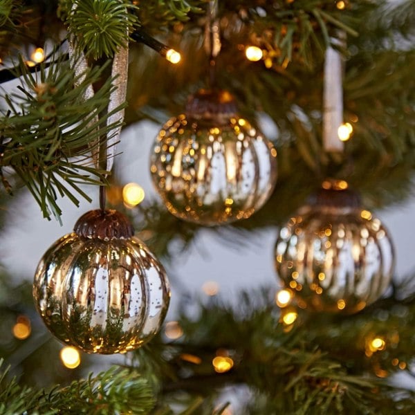 Paper High Set of 3 Silver Antique Effect Recycled Glass Baubles