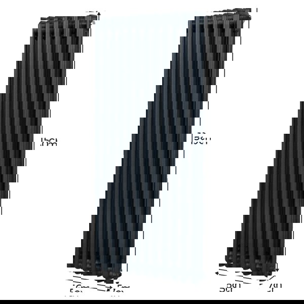 Monstershop Traditional 2 Column Radiator - 1500 x 562mm - Anthracite Grey