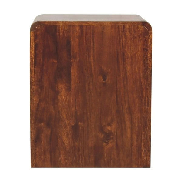 Artisan Furniture Solid Wood Chestnut T-Bar Rounded Bedside Table