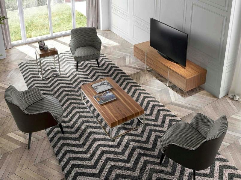 Angel Cerdá TV Stand Walnut and Chromed Steel 3045
