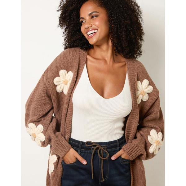 Blue Vanilla Daisy Large Flower Cardigan