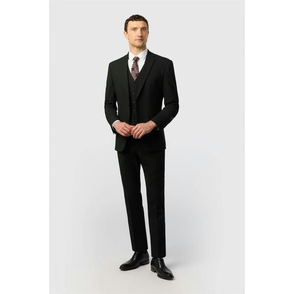 Limehaus Tailored Fit Black Stretch Suit Jacket