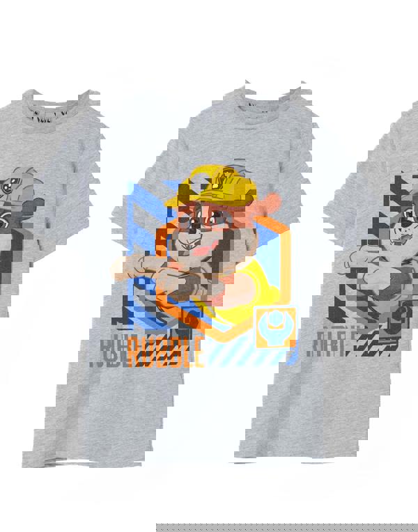 Paw Patrol Boys Grey Rubble Short Sleeved T-Shirt