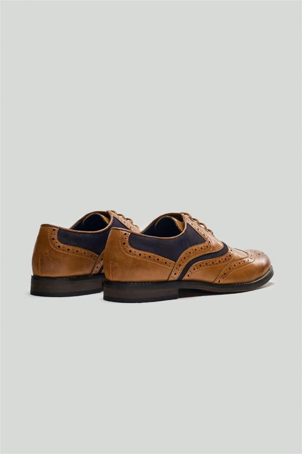 House of Cavani Boys Russel Tan/Navy Shoes