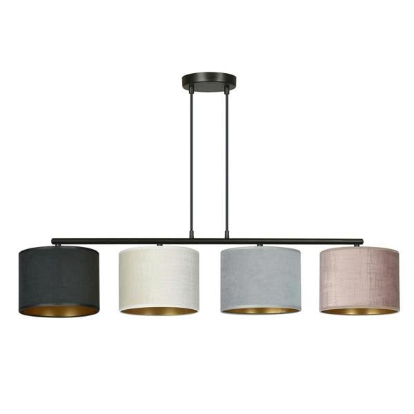 Emibig HILDE Pendant lamp 4 x E27 Black with Black, Grey and Pink Shade